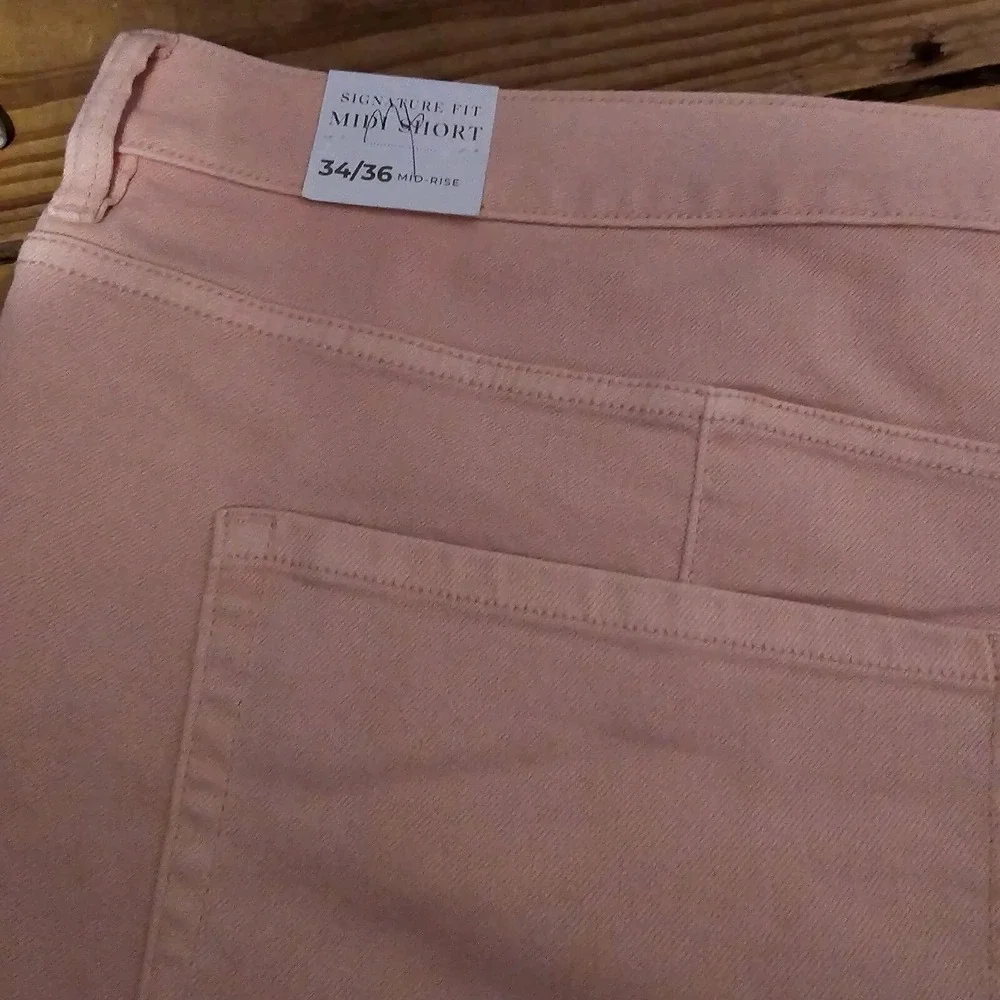 Lane Bryant NWT Women Signature Fit Plus Pink Denim Shorts Sz 34-36 recycled $70